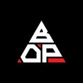 BOP triangle letter logo design with triangle shape. BOP triangle logo design monogram. BOP triangle vector logo template with red Royalty Free Stock Photo