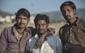 Bopa gypsy family of father, son and uncle on the edge of the Thar desert near Jodhpur city