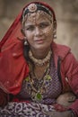 Bopa gypsy woman from Jaisalmer region, Indian state of Rajasthan Royalty Free Stock Photo