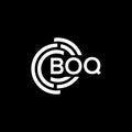 BOQ letter logo design on black background. BOQ creative initials letter logo concept. BOQ letter design Royalty Free Stock Photo