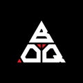 BOQ triangle letter logo design with triangle shape. BOQ triangle logo design monogram. BOQ triangle vector logo template with red Royalty Free Stock Photo