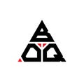 BOQ triangle letter logo design with triangle shape. BOQ triangle logo design monogram. BOQ triangle vector logo template with red Royalty Free Stock Photo