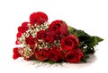 Boquet or red roses on white Royalty Free Stock Photo