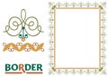 Tiled frame in plant leaves and flowers Framework Decorative Elegant style