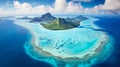 Bora bora atoll in French Polynesia. Generative AI