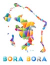 Bora Bora - colorful low poly island shape.
