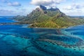 Bora Bora French Polynesia Paradise Island aerial view panorama