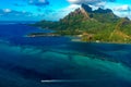 Bora bora french polynesia aerial airplane view Royalty Free Stock Photo