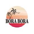 Bora Bora Vintage Tourism Stamp logo badge sign