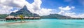 Bora Bora Island, French Polynesia. Web banner in panoramic view Royalty Free Stock Photo