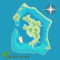 Bora-Bora Island. Realistic satellite background map.