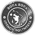 Bora Bora map vintage stamp.