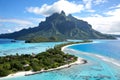 Bora Bora panorama, view from Otemanu mountain Royalty Free Stock Photo