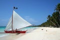 Boracay beach pirates paraw sailboat philippines Royalty Free Stock Photo