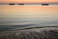 Low tide dusk in White beach. Boracay Island. Western Visayas. Philippines