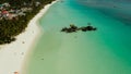 Boracay island with white sandy beach, Philippines Royalty Free Stock Photo