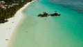 Boracay island with white sandy beach, Philippines Royalty Free Stock Photo