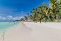 BORACAY, PHILIPPINES - FEBRUARY 1, 2018: View of the White Beach on Boracay island, Philippin Royalty Free Stock Photo