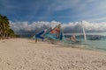 BORACAY, PHILIPPINES - FEBRUARY 1, 2018: White Beach on Boracay island, Philippin Royalty Free Stock Photo