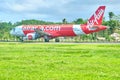 Boracay, Philippines - Jan 31, 2020: an AIRBUS A320-200 aircraft with the tail number RPC 8979 PHILIPPINES AIRASIA is