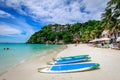 Diniwid beach view, white-sand beach in Boracay Island in the Philippine Royalty Free Stock Photo