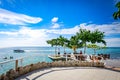 Boracay, Philippines - Nov 18, 2017 : West Cove Resort surrounding tropical sea, which is famous landmark in Boracay Island in the Royalty Free Stock Photo