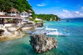 Boracay, Philippines - Nov 18, 2017 : West Cove Resort surrounding tropical sea, which is famous landmark in Boracay Island in the Royalty Free Stock Photo