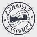 Boracay Philippines Stamp Postal. Map Silhouette Seal. Passport Round Design. Vector Icon. Design Retro Travel.