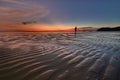 Low tide at dusk on White beach, station one. Boracay Island. Aklan. Western Visayas. Philippines Royalty Free Stock Photo