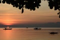 Scenic sunset on White beach, station three. Boracay Island. Western Visayas. Philippines Royalty Free Stock Photo