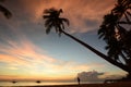 Scenic sunset on White beach, station three. Boracay Island. Aklan. Western Visayas. Philippines Royalty Free Stock Photo