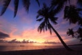 Tropical sunset. White beach. Boracay Island. Aklan. Western Visayas. Philippines Royalty Free Stock Photo