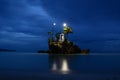 Willy rock by night. White beach. Boracay Island. Western Visayas. Philippines Royalty Free Stock Photo