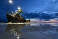 Willy rock reflection at dusk. White Beach. Boracay island. Western Visayas. Philippines Royalty Free Stock Photo