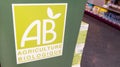 Ab agriculture biologique shop text sign organic farming and logo on french bio store