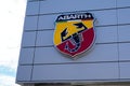 Abarth car logo and text sign of dealerships store italian building automobiles Royalty Free Stock Photo