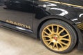 Abarth fiat car 500 golden black racing vehicle limited edition sport logo brand and