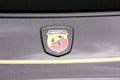 Abarth fiat car 500 golden black racing vehicle sport logo brand and text sign