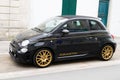 Abarth fiat car 500 racing yellow golden black sport automobile