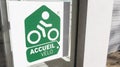 Accueil velo logo text and sign means in french bicycle bikers are welcome