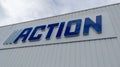 Action logo text and brand facade sign facade superstore Dutch discount entrance store