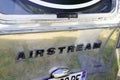 Airstream Travel Trailer logo brand and text sign Iconic aluminum