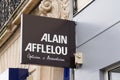 Alain afflelou logo and text sign front of store french Optician brand glasses agency