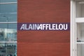 alain afflelou text logo and sign for shop medical brand on facade entrance optic