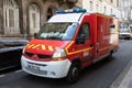 ambulance van side red panel french renault trafic emergency car firefighter rescue