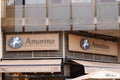 Amorino logo brand and round sign text of Italian cafe of Gelato Ice cream