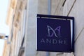 Andre logo and sign of shoes store French giant apparel footwear retailer