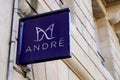 Andre sign brand and text logo shoes store fashion apparel and footwear retailer