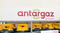 Antargaz logo sign and text brand on steel cage shop station sale of butane and