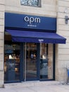 APM Monaco logo and text sign front of store fashion jewelry shop company
